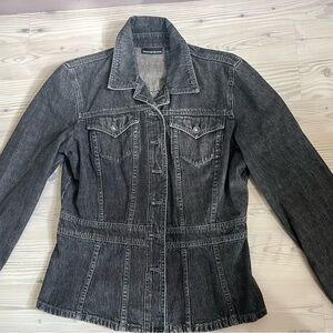 DKNY black denim fitted jacket